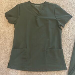 XS mandala olive green scrub set